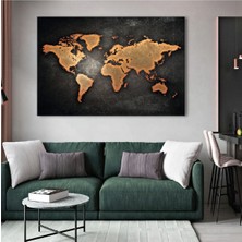 Zevahir Mobilya Dekorasyon 120x80 Cm Dünya Haritası Kanvas Tablo