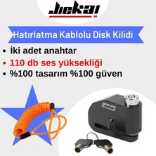 Jiekai Motosiklet Kablolu Alarm Disk Kilit Disk Kilidi