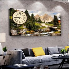 Zevahir Mobilya Dekorasyon Doğa Manzara 120 X 60 Saatli Kanvas Tablo