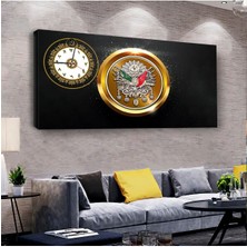 Zevahir Mobilya Dekorasyon Osmanlı Tuğrası 120 X 60 Saatli Kanvas Tablo