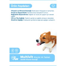 Dr. Paw Multivit Plus Küçük Irk Köpekler için Glütensiz ve Şekersiz Günlük Vitamin ve Sağlık Destekleyici Çiğnenebilir Tablet (60 Adet, 90 Gr)