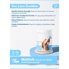 Dr. Paw Multivit Plus Küçük Irk Köpekler için Glütensiz ve Şekersiz Günlük Vitamin ve Sağlık Destekleyici Çiğnenebilir Tablet (60 Adet, 90 Gr)