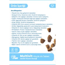 Dr. Paw Multivit Plus Küçük Irk Köpekler için Glütensiz ve Şekersiz Günlük Vitamin ve Sağlık Destekleyici Çiğnenebilir Tablet (60 Adet, 90 Gr)