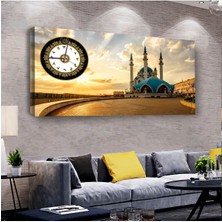 Zevahir Mobilya Dekorasyon Cami Manzara 100 X 50 Cm Saatli Kanvas Tablo