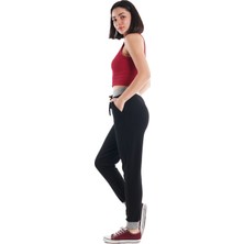 ASN Concept Kadın Paçası Beli Ribanalı Siyah Eşofman Altı