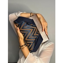 Jophiel Patchwork, Zincirli, Ahşap Burslu Çanta, Clutch, El Çantası, Kol Çantası, Omuz Çantası