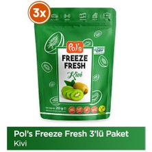 Pol's Freeze Fresh Kivi 3 adet x 20 g Dondurularak Kurutulmuş Meyve