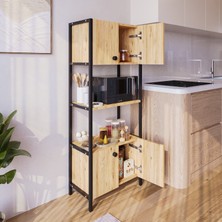 Yg Decor Ygdecor Mutfak Standı Kapaklı 4 Raflı Mikrodalga Fırın Rafı Çok Amaçlı Dolap Mutfak Rafı Mutfak Bangosu