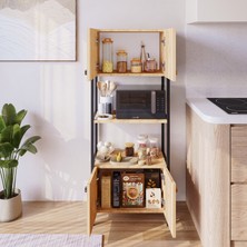 Yg Decor Ygdecor Mutfak Standı Kapaklı 4 Raflı Mikrodalga Fırın Rafı Çok Amaçlı Dolap Mutfak Rafı Mutfak Bangosu