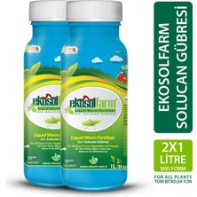 Ekosolfarm Organik Sıvı Solucan Gübresi 2 x 1 Litre Konsantre Organik Sıvı Yaprak Gübre