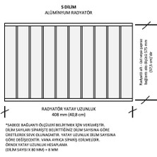 Alurad Alüminyum Panel Radyatör Klasik 600X5 Dilim Ral 9010 Radyatör