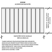 Alurad Alüminyum Panel Radyatör Klasik 600X8 Dilim Ral 9010 Radyatör