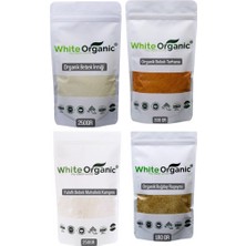 White Organic Organik Bebek İrmiği+Organik Bebek Tarhanası+Organik Bebek Muhallebi+Organik Ruşeym Özü