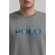 New World Polo Bisiklet Yaka Lacivert Slim Fit Sweatshirt 24FWM60186