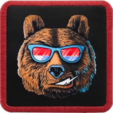 Ayı - 3sk Kod Logolu Unisex Siyah-Kırmızı Bench (Patch)