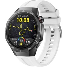 Bulut Aksesuar Huawei Watch Gt5 Pro 46MM Uyumlu Zore KRD-130 Silikon Kordon Strap Kayış-Beyaz