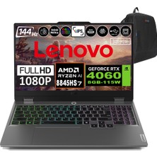 Lenovo Loq 15AHP9 Amd Ryzen 7 8845HS Ddr5 96GB 4tb SSD RTX4060-8GB 300NITS 15.6" 144Hz Fhd Windows 11 Pro Taşınabilir Bilgisayar 83DX00B1TRP16 + Zetta Çanta