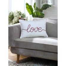 CIGDEMCALISKAN Pure Love Nakışlı Bolster Kırlent Kılıfı