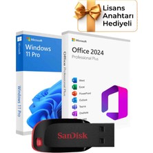 Windows 11 + Office 2024 Pro Plus Kurulum Dosyalı - Yazılım Etkinleştirme Anahtarı İçeren USB Bellek 16GB