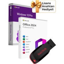 Windows 10 + Office 2024 Pro Plus Kurulum Dosyalı - Yazılım Etkinleştirme Anahtarı İçeren USB Bellek 16GB