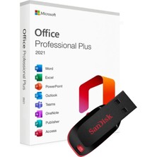 Office 2021 Pro Plus Kurulum Dosyalı - Yazılım Etkinleştirme Anahtarı İçeren USB Bellek 16GB