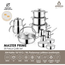 Amboss 20 Parça Master Prime Paslanmaz Çelik Tencere Çeyiz Seti & Çelik Saklama Kabı