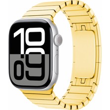 YuccaTech Apple Watch 10 46MM Uyumlu Krd-35 Metal Kordon-Gold