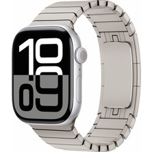 YuccaTech Apple Watch 7 45MM Uyumlu Krd-35 Metal Kordon-Titanyum