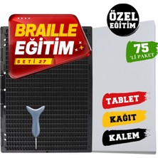 Braille Eğitim Seti 27 (75'li) (27 Satırlı Braille Tablet, Braille Kalem, 75'li Braille Yazı Kağıdı)