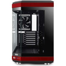 Dragos North Premium Xl LCD Ekran+Riser 1x Fan Mid Tower Kırmızı Siyah Gaming Bilgisayar Kasası