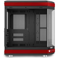 Dragos North Premium Xl LCD Ekran+Riser 1x Fan Mid Tower Kırmızı Siyah Gaming Bilgisayar Kasası