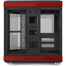 Dragos North Premium Xl LCD Ekran+Riser 1x Fan Mid Tower Kırmızı Siyah Gaming Bilgisayar Kasası