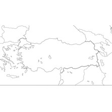 A3 Boy  Dilsiz Türkiye ve Komşuları  Haritası Renksiz 10 Adet