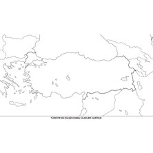 A3 Boy  Dilsiz Türkiye ve Komşuları  Haritası Renksiz 10 Adet