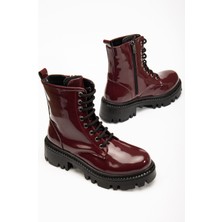 Arda Bayan Bot 812-356 Bordo Rugan Bağcıklı Fermuarlı Günlük Kadın Bot