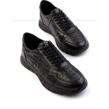 Bambi Siyah  Deri Erkek Casual Ayakkabı E01759041603