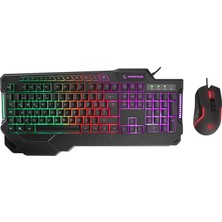 Rampage Km-28 Heirloom Işıklı 7 Tuş 8000DPI Gaming Klavye + Mouse Set Oyuncu Set Oyuncu Klavye Oyuncu Mouse