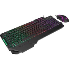 Rampage Km-28 Heirloom Işıklı 7 Tuş 8000DPI Gaming Klavye + Mouse Set Oyuncu Set Oyuncu Klavye Oyuncu Mouse