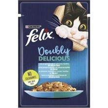 Felix Taze Somon ve Sardalya Jöleli Pouch Yetişkin Konserve Kedi Maması 85 gr