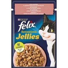 Felix Sensations Taze Jöle Içerisinde Karides ve Somonlu Yetişkin Konserve Kedi Maması 85 gr