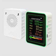 Gorgeous Hava Kalitesi Dedektörü 6'sı 1 Arada Dedektörü Hcho Tvoc Beyaz (Yurt Dışından)