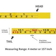 Gorgeous Sağdan Sola Okuma 200CM/78-İNÇ Ingiliz ve Metrik Cetvel Bant (Yurt Dışından)