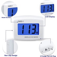 3 Adet Ac 80-300V LCD Dijital Voltmetre Monitörü, DM55-1 Güç Abd Fişi (Yurt Dışından)