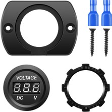 12V-24V Su Geçirmez Araba Motosiklet LED Dijital Ekran Voltmetre Siyah (Yurt Dışından)