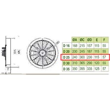 Dündar 25 cm D 25 1375 D/D 220 230 Volt Monofaze Ev Tipi Baca ve Duvar Aksiyal Fanı Kapaksız Aspiratör