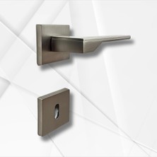 ALMITAL Stilo Inox 5 Adet Oda 2 Adet Wc Kare Rozetli Kapı Kolu Set