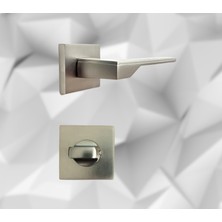 ALMITAL Stilo Inox 5 Adet Oda 2 Adet Wc Kare Rozetli Kapı Kolu Set