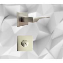 ALMITAL Stilo Inox 5 Adet Oda 2 Adet Wc Kare Rozetli Kapı Kolu Set
