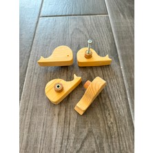 Pouza Kids Masif Ahşap Balina Çocuk Bebek Odası Kulp