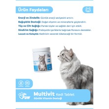 Dr. Paw Multivit Plus Kediler için Glütensiz ve Şekersiz Vitamin ve Mineral Destekleyici Çiğnenebilir Tablet (60 adet, 90 gr)